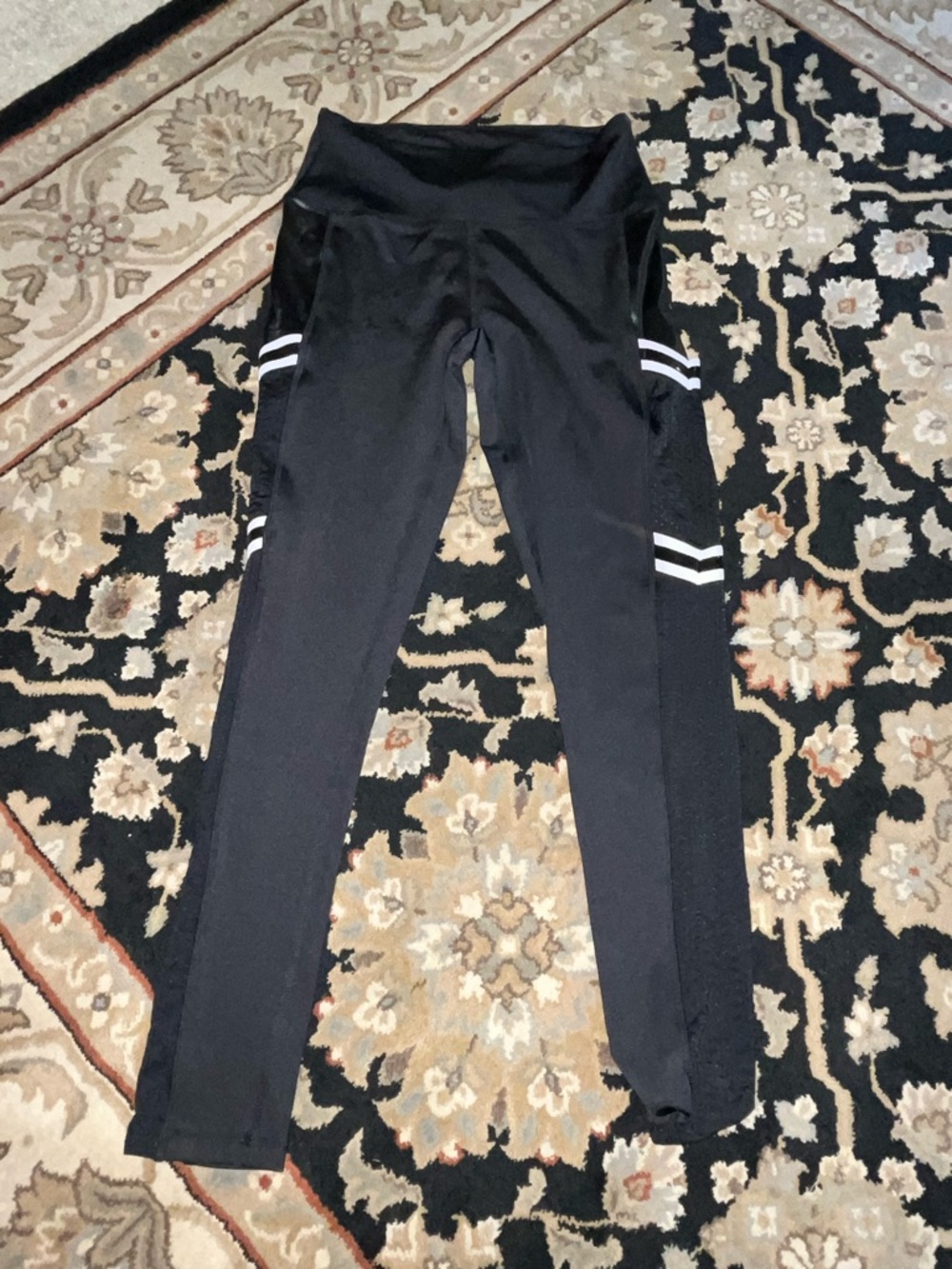 BCBGeneration Black Leggings with White Stripe Side Detail
